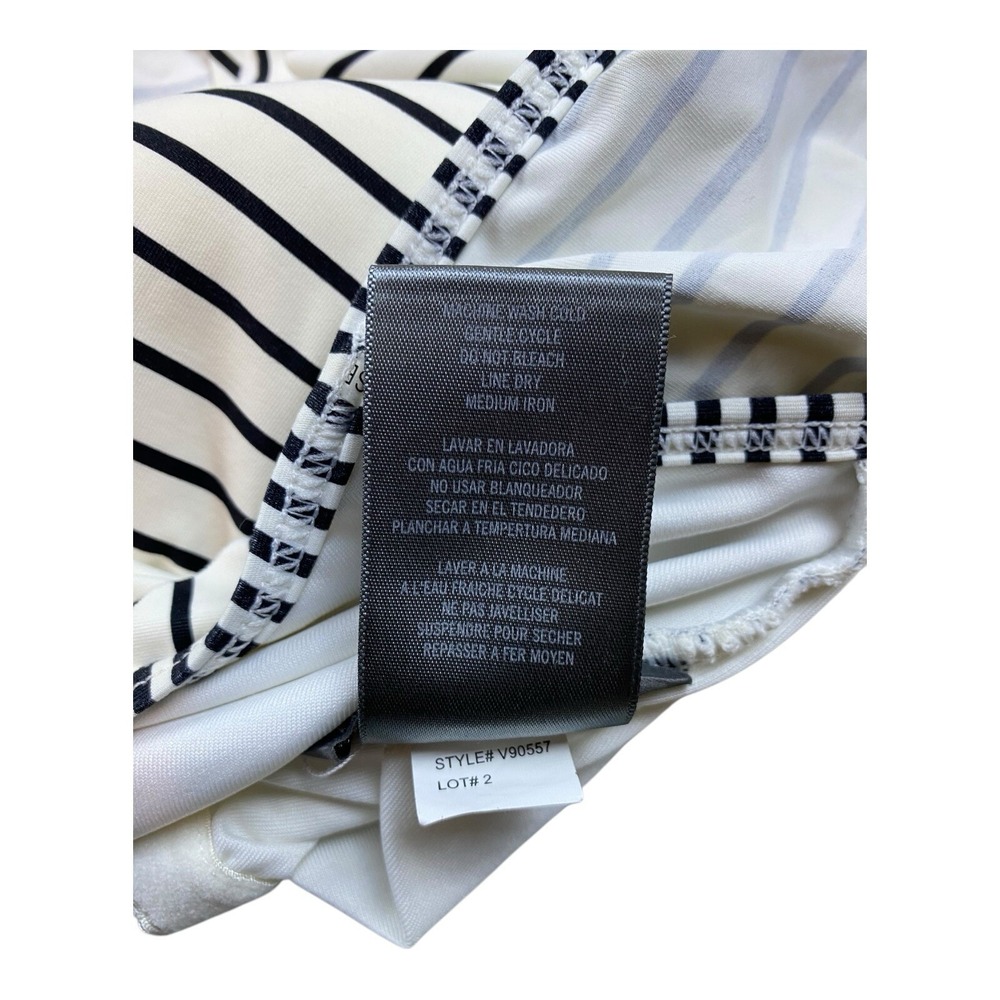 Vince Camuto Bathing Swimwear Womans Sz‎ 12 Stripes White Black Print Swimsuit - Picture 9 of 10